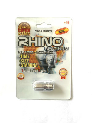 Platine du rhinocéros 8 50000 pilules masculines de rhinocéros 24 Tablettes de rhinocéros de pilules